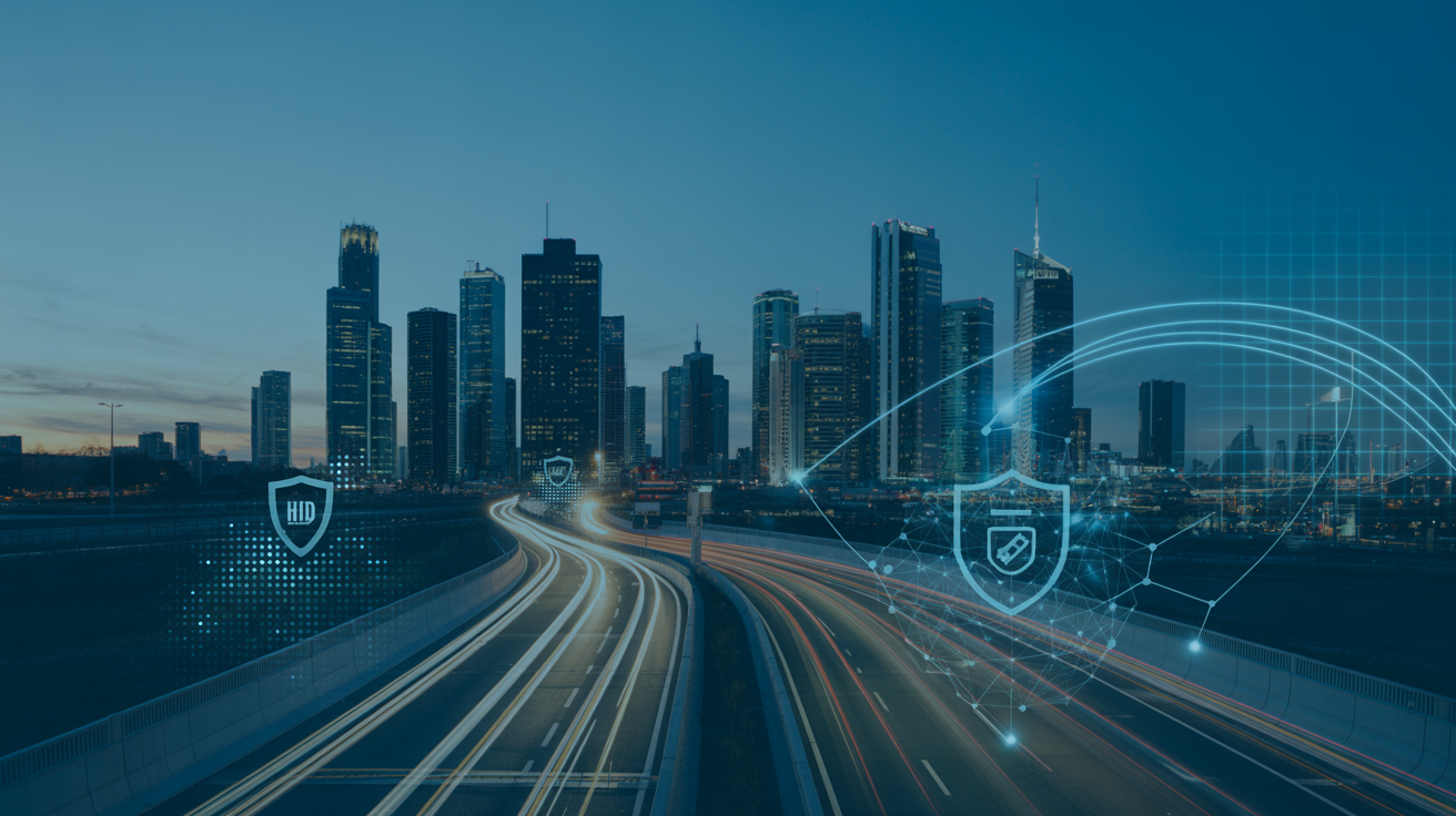 Ciudad moderna con protección inteligente